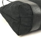 BVLGARI Logomania Pouch Tote Bag Handbag Leather/Canvas Unisex Black