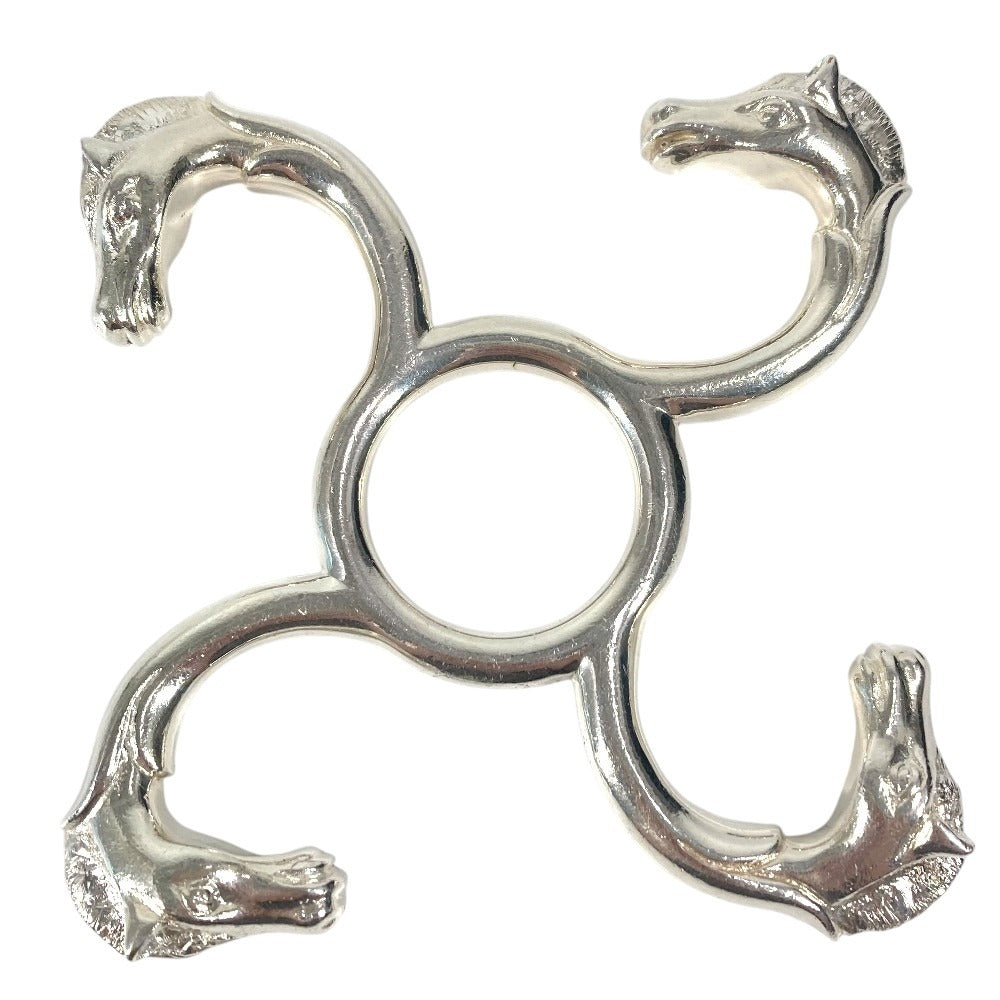 HERMES Horse Head Cheval Coaster Pot Holder Interior Object SV925 Unisex Silver