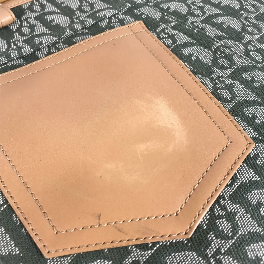 Dior トロッター ロゴ カバン ショルダーバッグ 肩掛け トートバッグ レザー/キャンバス レディース カーキ