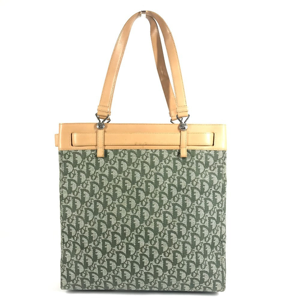 Dior トロッター ロゴ カバン ショルダーバッグ 肩掛け トートバッグ レザー/キャンバス レディース カーキ