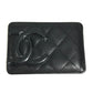 CHANEL A26725 Cambon Line CC Coco Mark Logo Pass Case Card Holder Card Case Leather Ladies Black