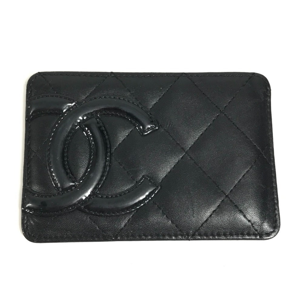 CHANEL A26725 Cambon Line CC Coco Mark Logo Pass Case Card Holder Card Case Leather Ladies Black