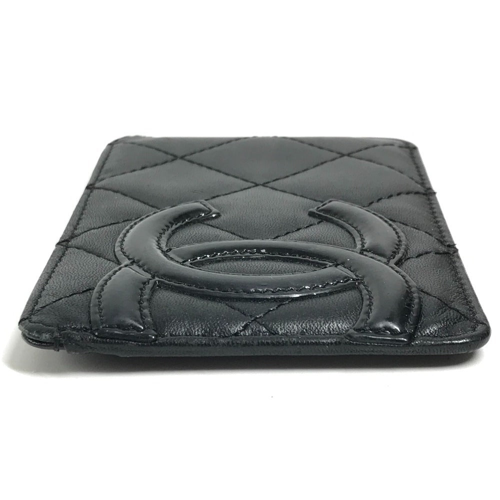 CHANEL A26725 Cambon Line CC Coco Mark Logo Pass Case Card Holder Card Case Leather Ladies Black
