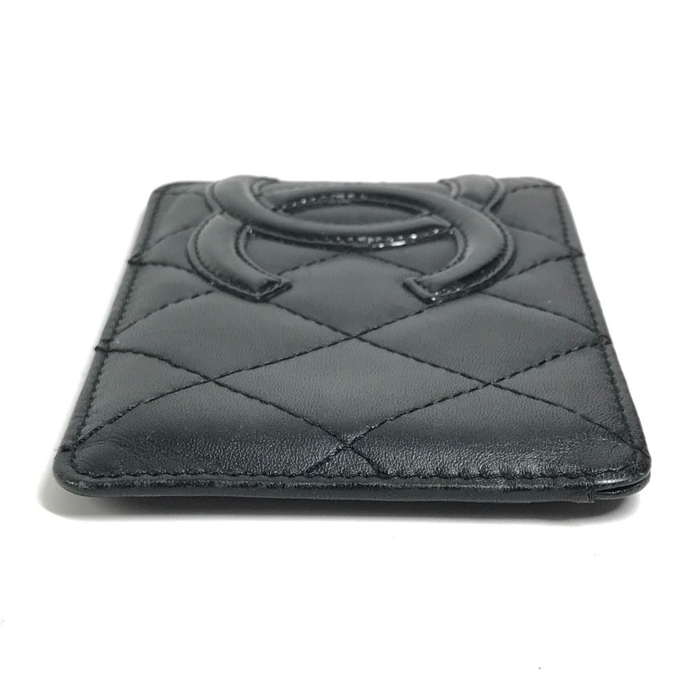 CHANEL A26725 Cambon Line CC Coco Mark Logo Pass Case Card Holder Card Case Leather Ladies Black