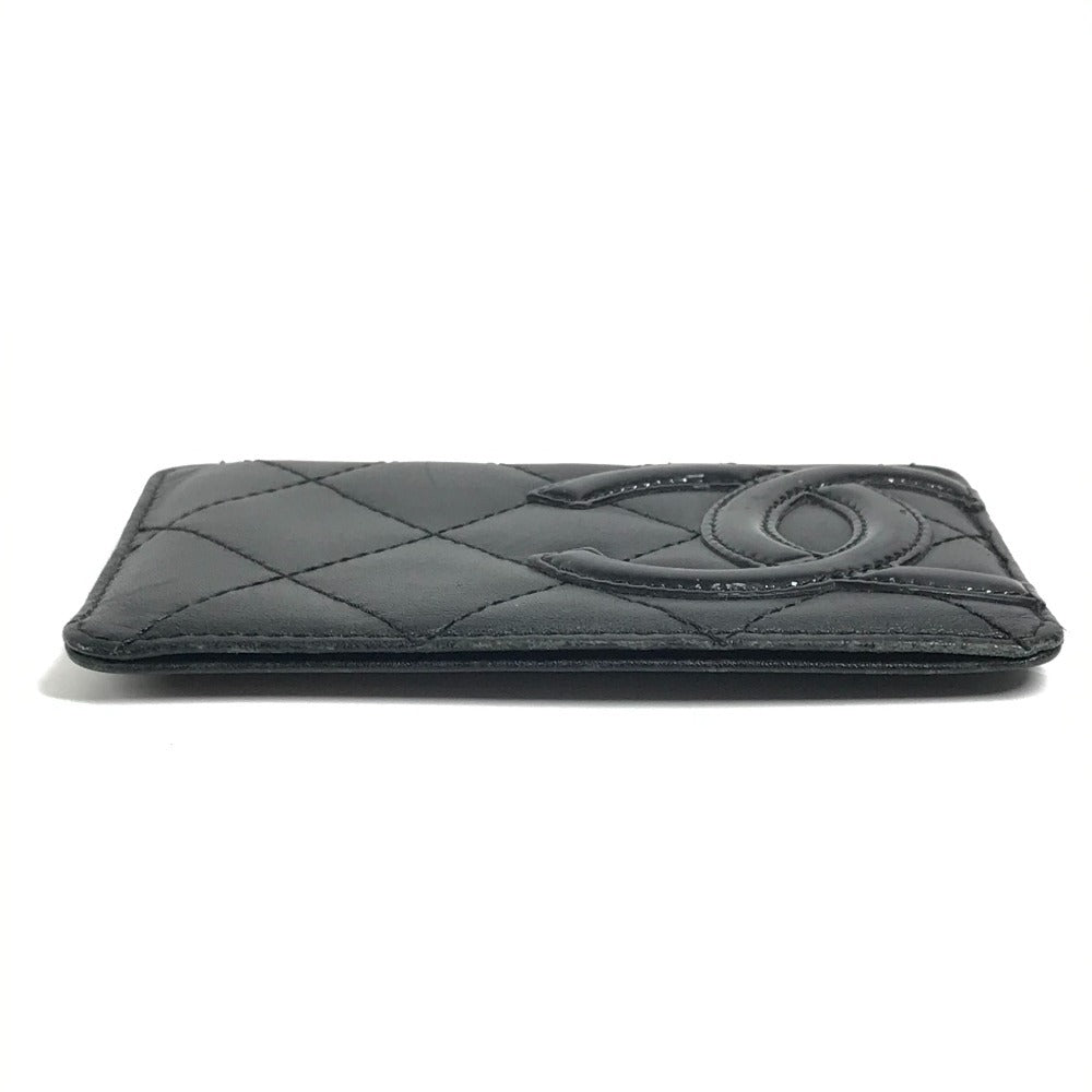 CHANEL A26725 Cambon Line CC Coco Mark Logo Pass Case Card Holder Card Case Leather Ladies Black