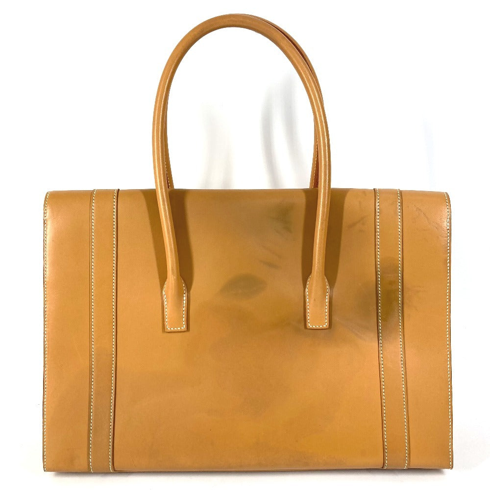 HERMES H-shaped Hardware Drag 37 Drag 37 Bag Tote Bag Business Bag Handbag Box Calf Unisex Natural Beige