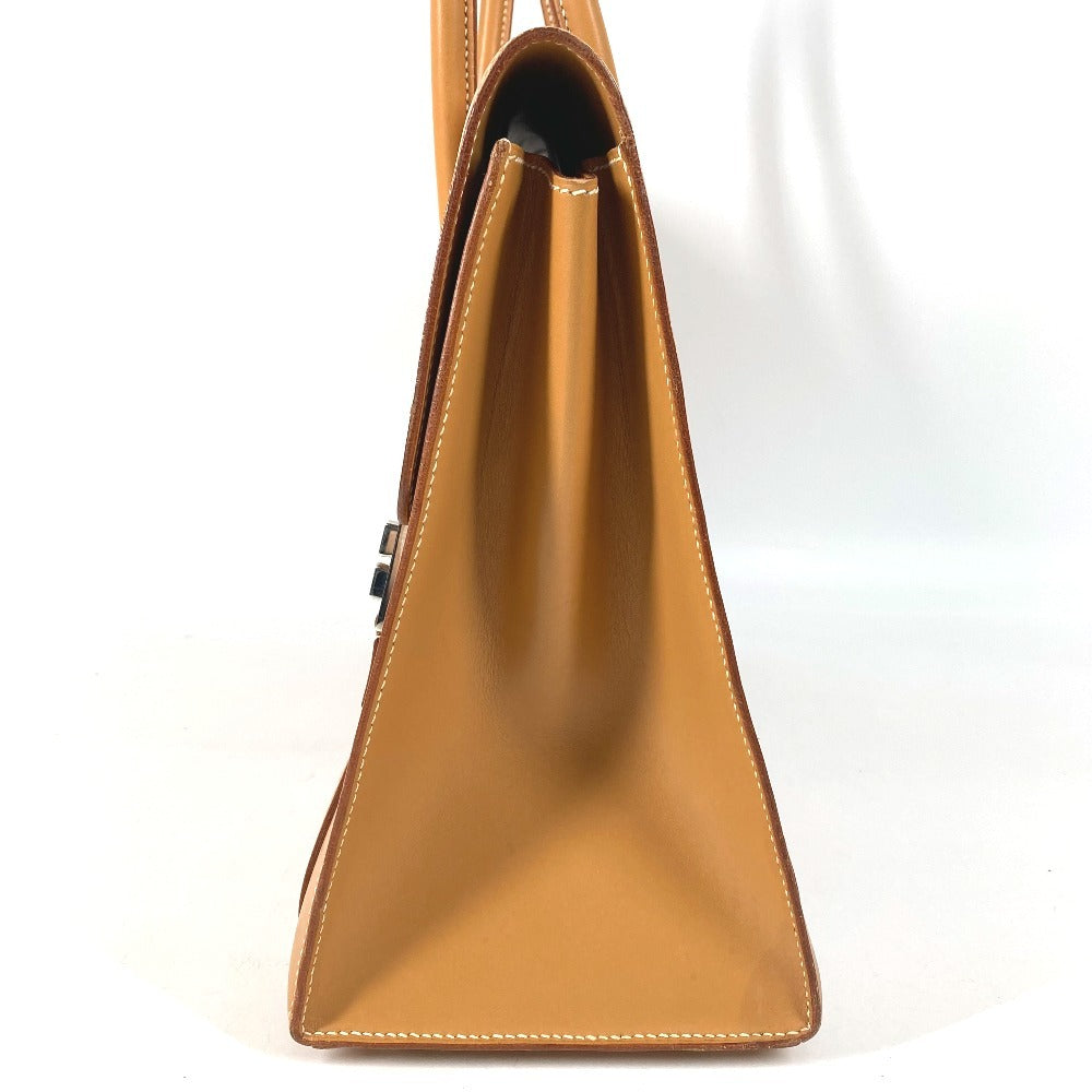 HERMES H-shaped Hardware Drag 37 Drag 37 Bag Tote Bag Business Bag Handbag Box Calf Unisex Natural Beige