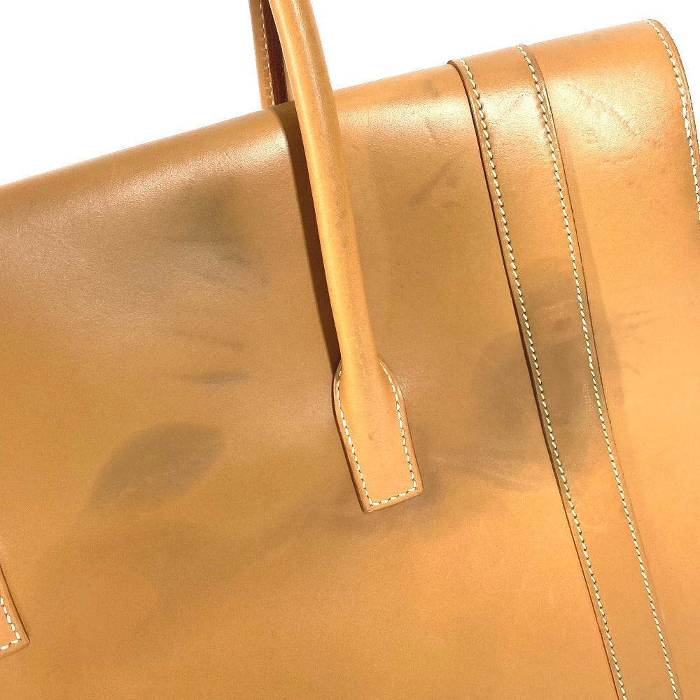 HERMES H-shaped Hardware Drag 37 Drag 37 Bag Tote Bag Business Bag Handbag Box Calf Unisex Natural Beige