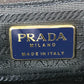 PRADA ビッグロゴ トライアングルロゴ 三角ロゴ プレート カバン メタルハンドル トートバッグ フラップ ハンドバッグ ナイロン ユニセックス ネイビー