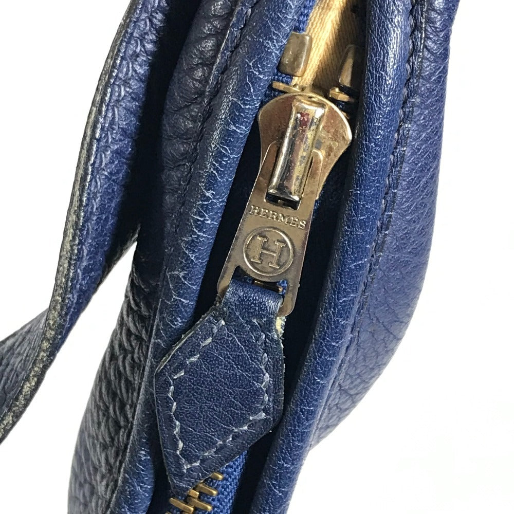 HERMES ガオ カバン 肩掛け ショルダーバッグ レザー ユニセックス ブルー