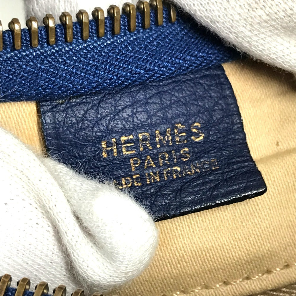 HERMES ガオ カバン 肩掛け ショルダーバッグ レザー ユニセックス ブルー