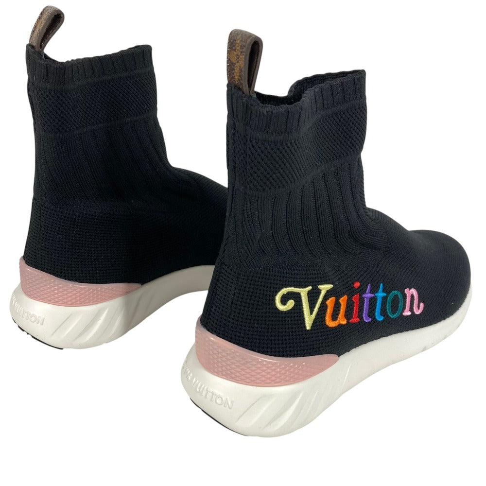 LOUIS VUITTON アフターゲームライン ソックススニーカー レインボーロゴ 靴 シューズ スニーカー キャンバス レディース ブラック