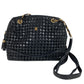 BALLY B Logo Quilted Tassel Fringe Crossbody Bag Pochette Shoulder Bag Leather Unisex Black