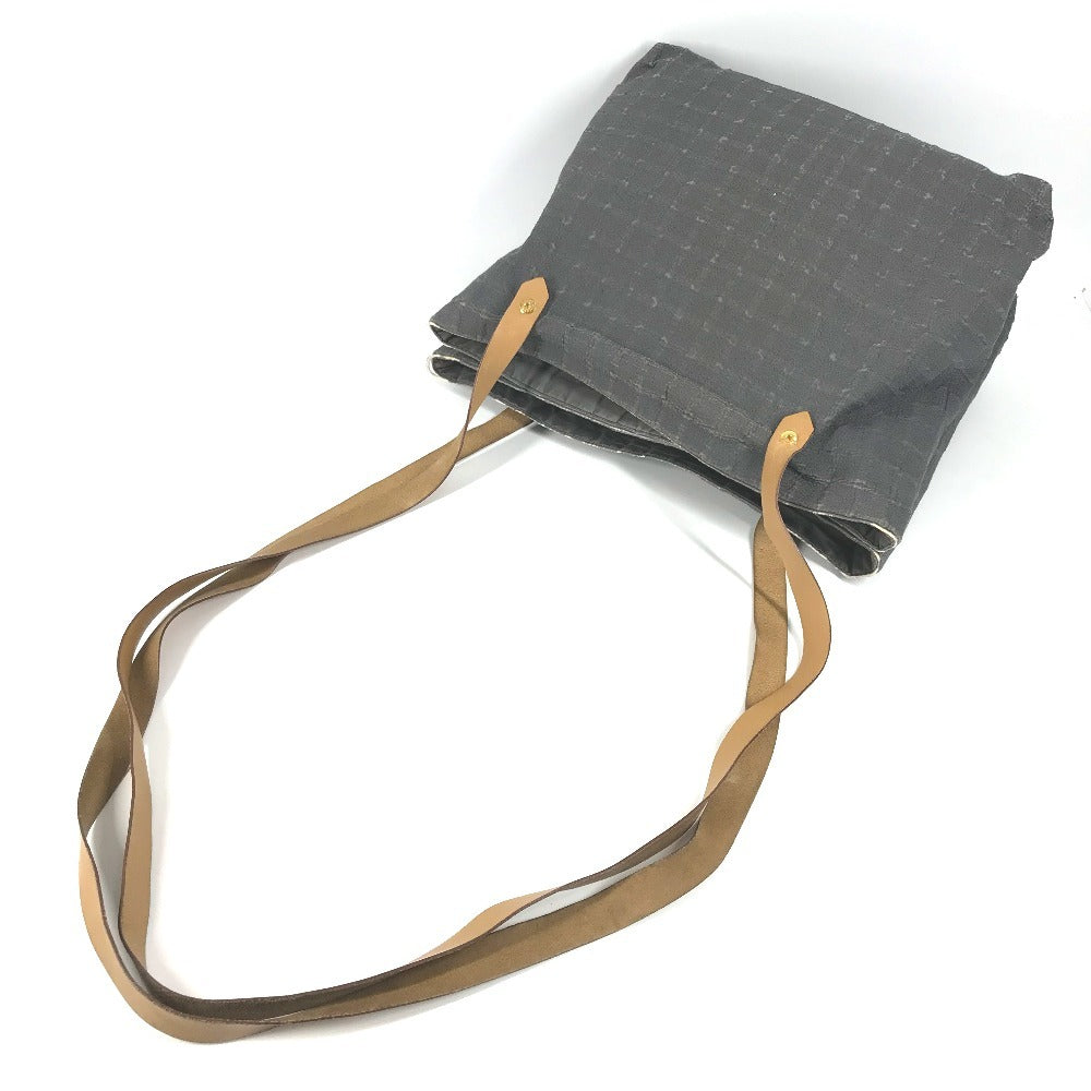 HERMES アメダバ カバ ドゥ ポッシュ カバン 肩掛け トートバッグ ショルダーバッグ コットン ユニセックス グレー