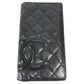 CHANEL A26717 カンボンライン CC ココマーク ロゴ ロングウォレット 2つ折り 長財布 レザー ユニセックス ブラック