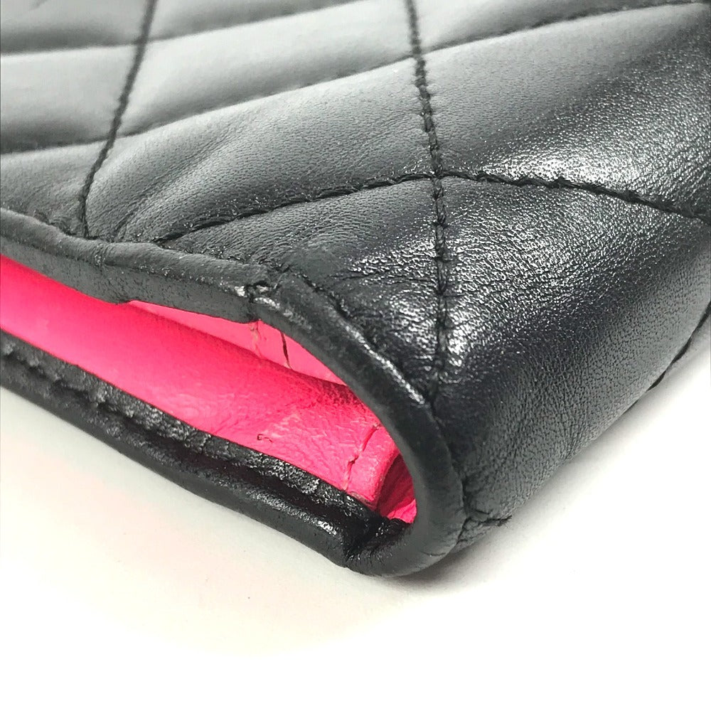 CHANEL A26717 カンボンライン CC ココマーク ロゴ ロングウォレット 2つ折り 長財布 レザー ユニセックス ブラック