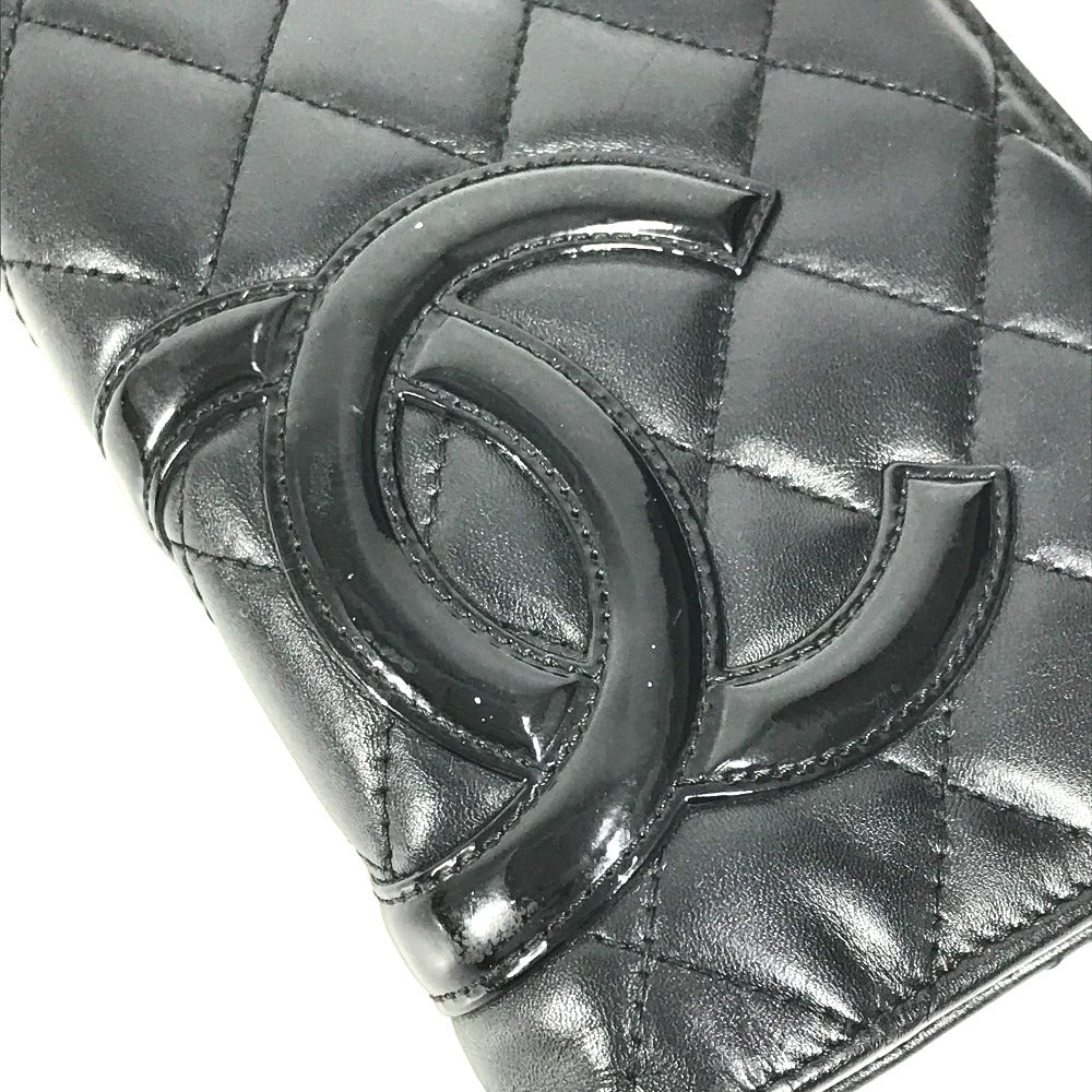 CHANEL A26717 カンボンライン CC ココマーク ロゴ ロングウォレット 2つ折り 長財布 レザー ユニセックス ブラック