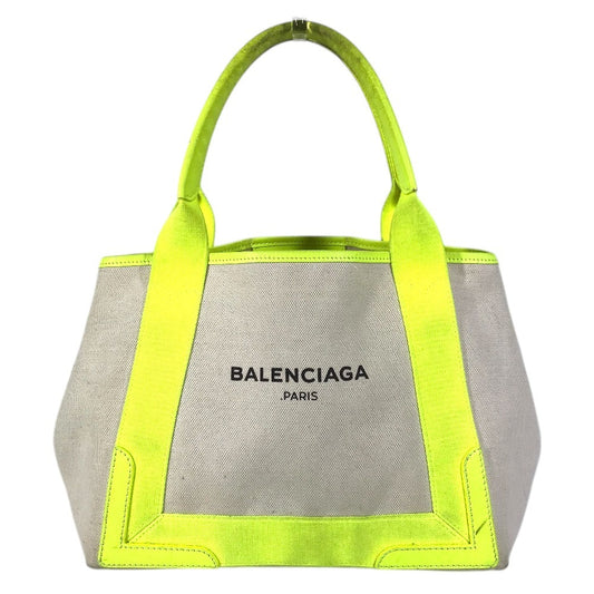 BALENCIAGA 339933 ネイビーカバスS ネイビーカバス S カバン トートバッグ ハンドバッグ レザー/キャンバス ユニセックス イエロー