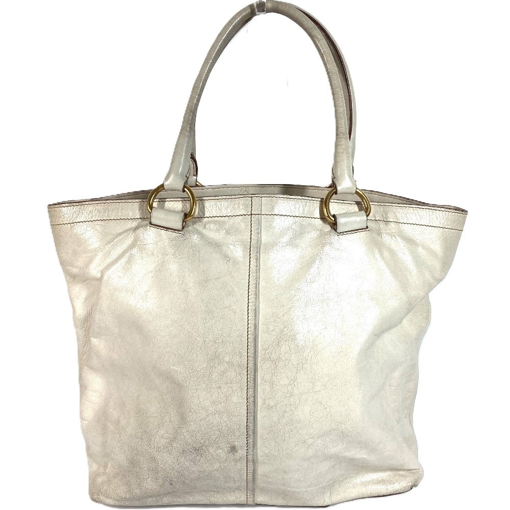PRADA BR4220 ロゴ カバン 肩掛け トートバッグ ショルダーバッグ レザー ユニセックス アイボリー系