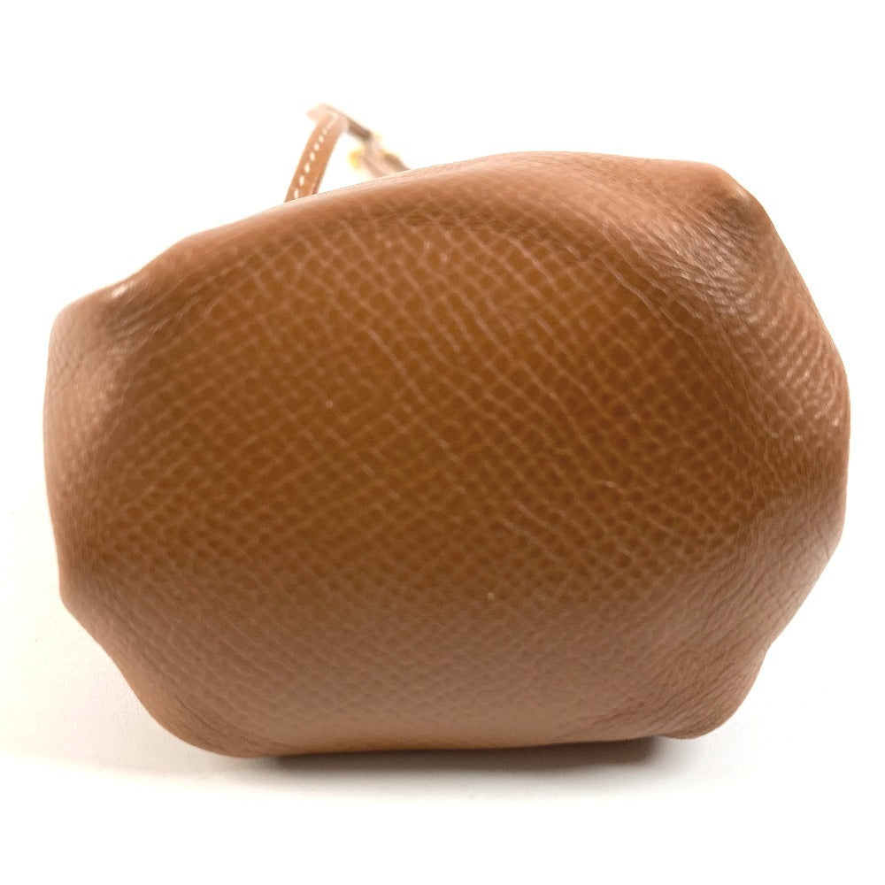 HERMES Vespa Drawstring Pouch, Small Item Holder, Leather, Unisex, Brown