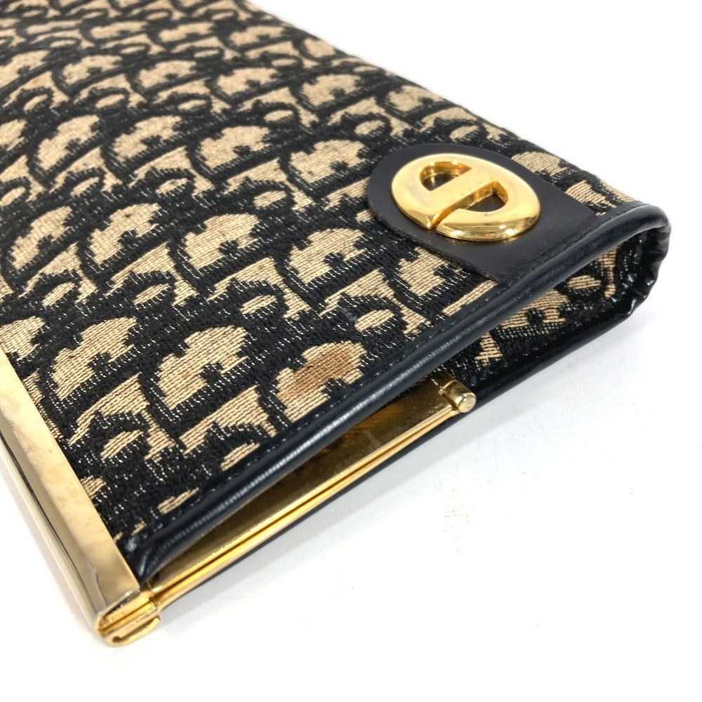 Dior ヴィンテージ トロッター がま口 セカンドバッグ カバン ポーチ クラッチバッグ レザー/キャンバス ユニセックス ネイビー系
