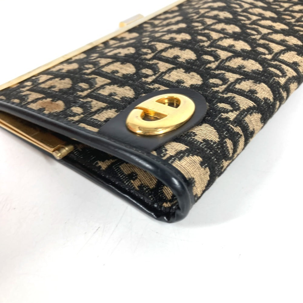 Dior ヴィンテージ トロッター がま口 セカンドバッグ カバン ポーチ クラッチバッグ レザー/キャンバス ユニセックス ネイビー系