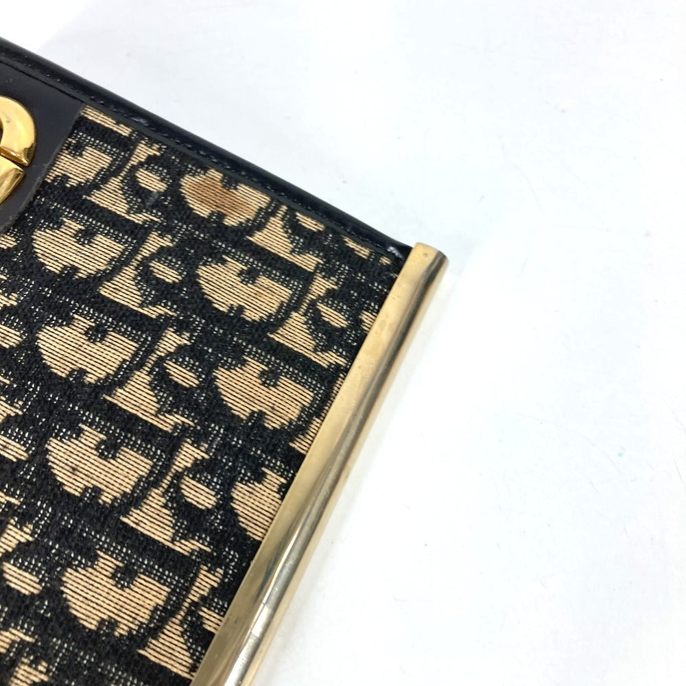 Dior ヴィンテージ トロッター がま口 セカンドバッグ カバン ポーチ クラッチバッグ レザー/キャンバス ユニセックス ネイビー系