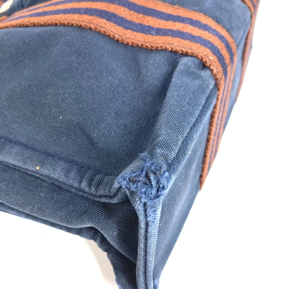 HERMES フールトゥPM フールトゥ PM カバン トートバッグ ハンドバッグ コットン ユニセックス ネイビー