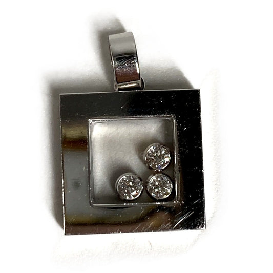 Chopard ダイヤ K18 金 18K ハッピーダイヤモンド アクセサリー ジュエリー ネックレス ペンダントトップ WG750 レディース シルバー