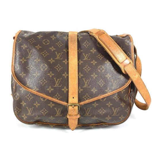 LOUIS VUITTON M42254 モノグラム ソミュール35 ソミュール35 カバン バッグ 斜め掛け フラップ ショルダーバッグ モノグラムキャンバス ユニセックス ブラウン