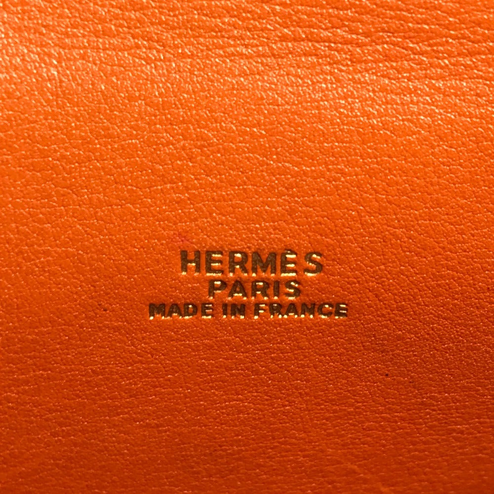 HERMES Vintage Balle de Golf Mini Flap Bag Crossbody Pouch Shoulder Bag Leather Unisex Orange
