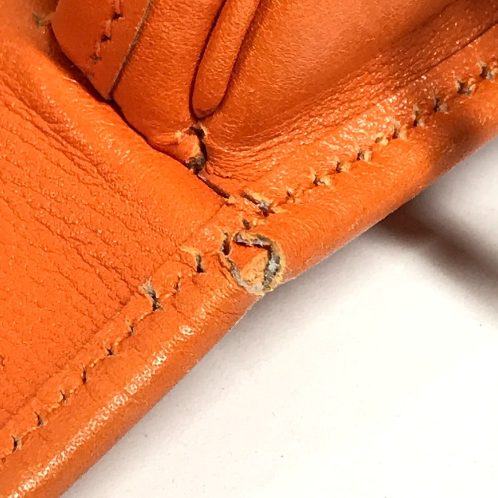 HERMES Vintage Balle de Golf Mini Flap Bag Crossbody Pouch Shoulder Bag Leather Unisex Orange