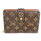 LOUIS VUITTON M61207 Monogram Portefeuille Zip กระเป๋าสตางค์แบบพับสองทบ Monogram Canvas สำหรับ Unisex สีน้ำตาล