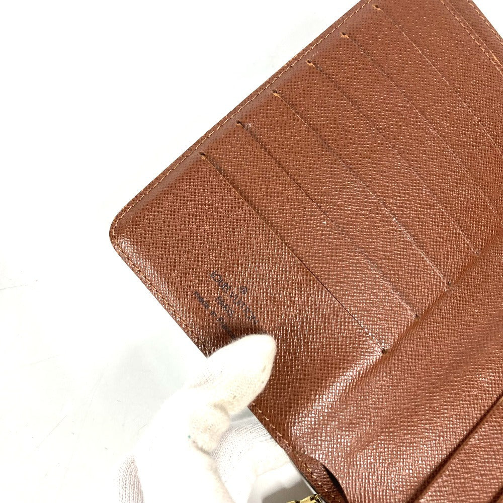 LOUIS VUITTON M61207 Monogram Portefeuille Zip กระเป๋าสตางค์แบบพับสองทบ Monogram Canvas สำหรับ Unisex สีน้ำตาล