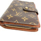 LOUIS VUITTON M61207 Monogram Portefeuille Zip กระเป๋าสตางค์แบบพับสองทบ Monogram Canvas สำหรับ Unisex สีน้ำตาล