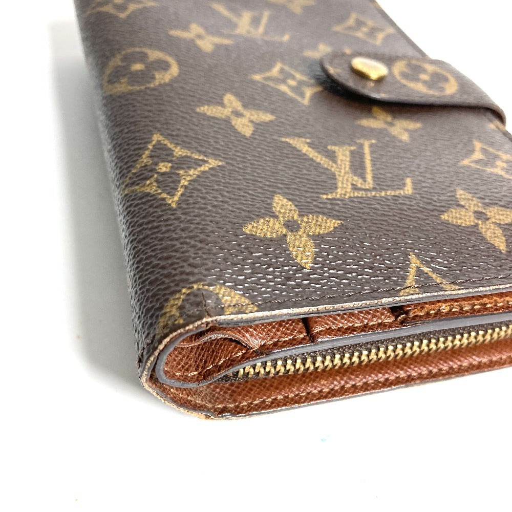 LOUIS VUITTON M61207 Monogram Portefeuille Zip กระเป๋าสตางค์แบบพับสองทบ Monogram Canvas สำหรับ Unisex สีน้ำตาล
