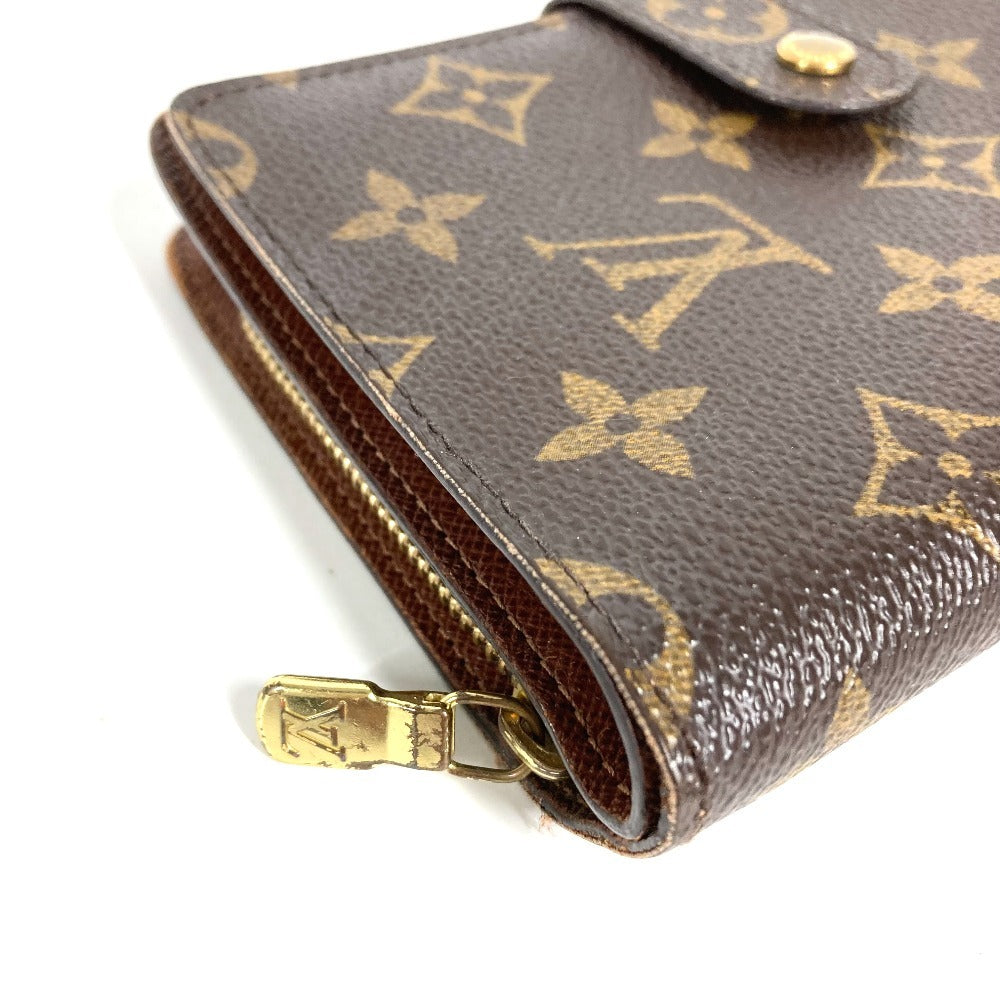 LOUIS VUITTON M61207 Monogram Portefeuille Zip กระเป๋าสตางค์แบบพับสองทบ Monogram Canvas สำหรับ Unisex สีน้ำตาล