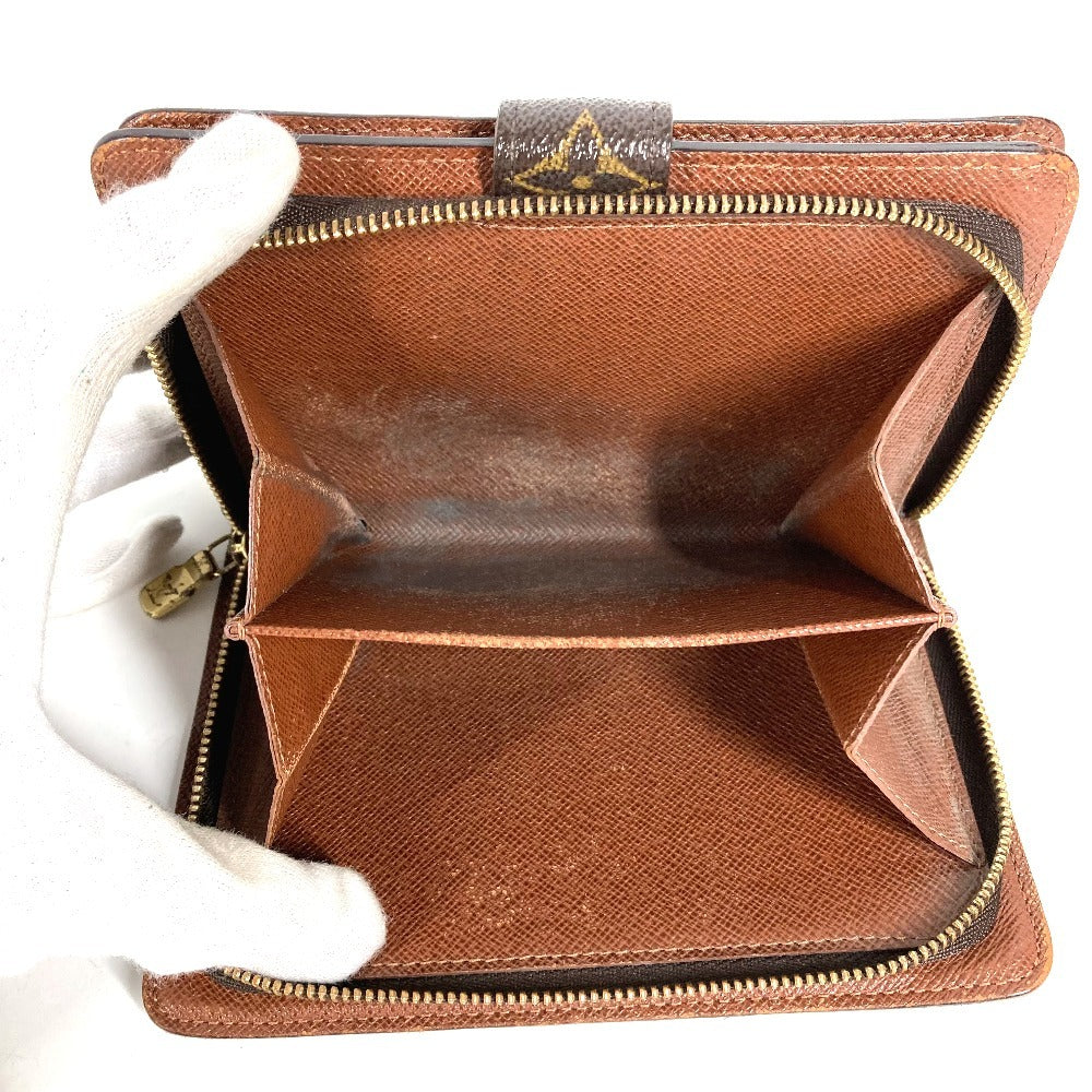 LOUIS VUITTON M61207 Monogram Portefeuille Zip กระเป๋าสตางค์แบบพับสองทบ Monogram Canvas สำหรับ Unisex สีน้ำตาล