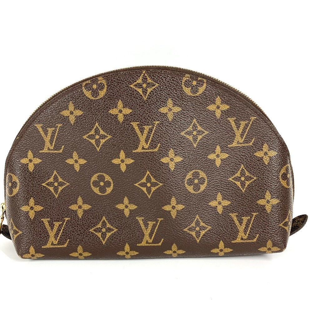 LOUIS VUITTON M47520 Monogram Trousse Demi-Lune Make-up Pouch Travel Pouch Multi Pouch Cosmetic Bag Monogram Canvas Women's Brown