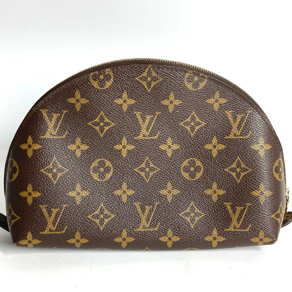 LOUIS VUITTON M47520 Monogram Trousse Demi-Lune Make-up Pouch Travel Pouch Multi Pouch Cosmetic Bag Monogram Canvas Women's Brown