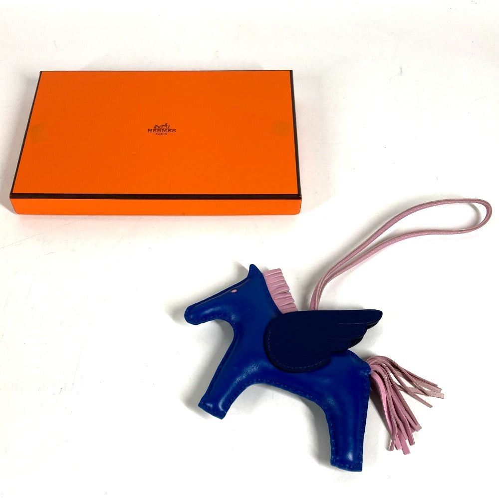 HERMES 馬 キーホルダー シュバル ロデオ ペガサス MM ロデオペガサスMM バッグチャーム チャーム アニョーミロ ユニセックス ブルー