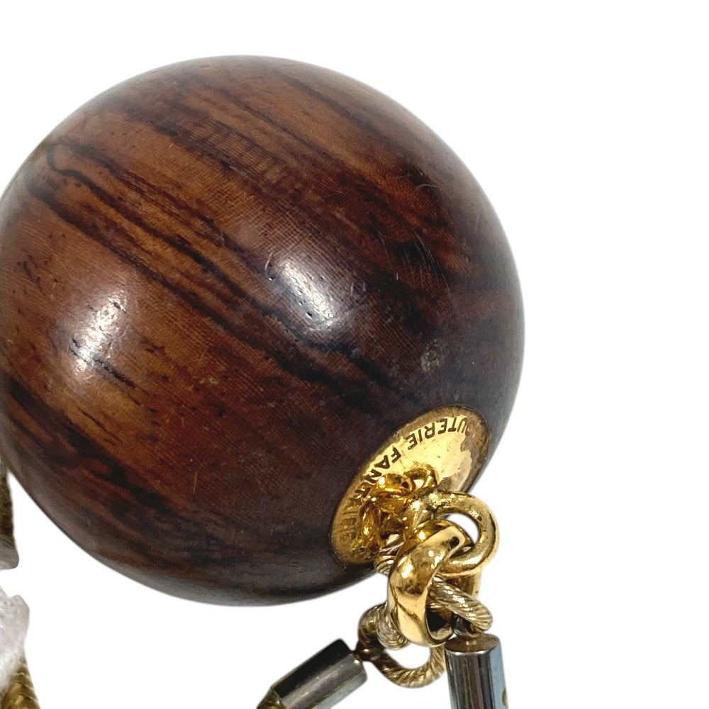 HERMES アクセサリー セリエ ロゴ ウッドボール チェーンネックレス ペンダント アクセサリー ネックレス ウッド ユニセックス ブラウン