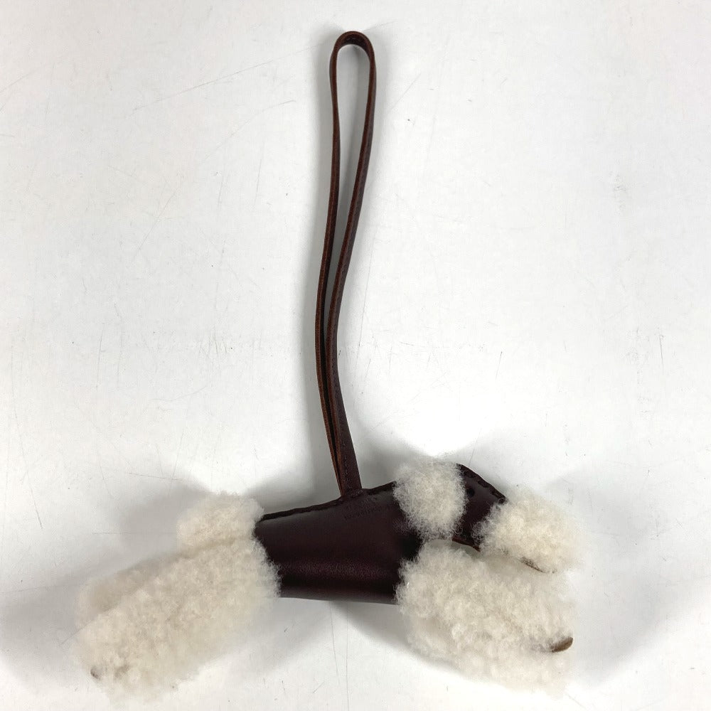 HERMES テリア 犬 ドッグ バディ バッグチャーム カバン バッグアクセサリー キーホルダー バッグチャーム レザー ユニセックス ブラウン