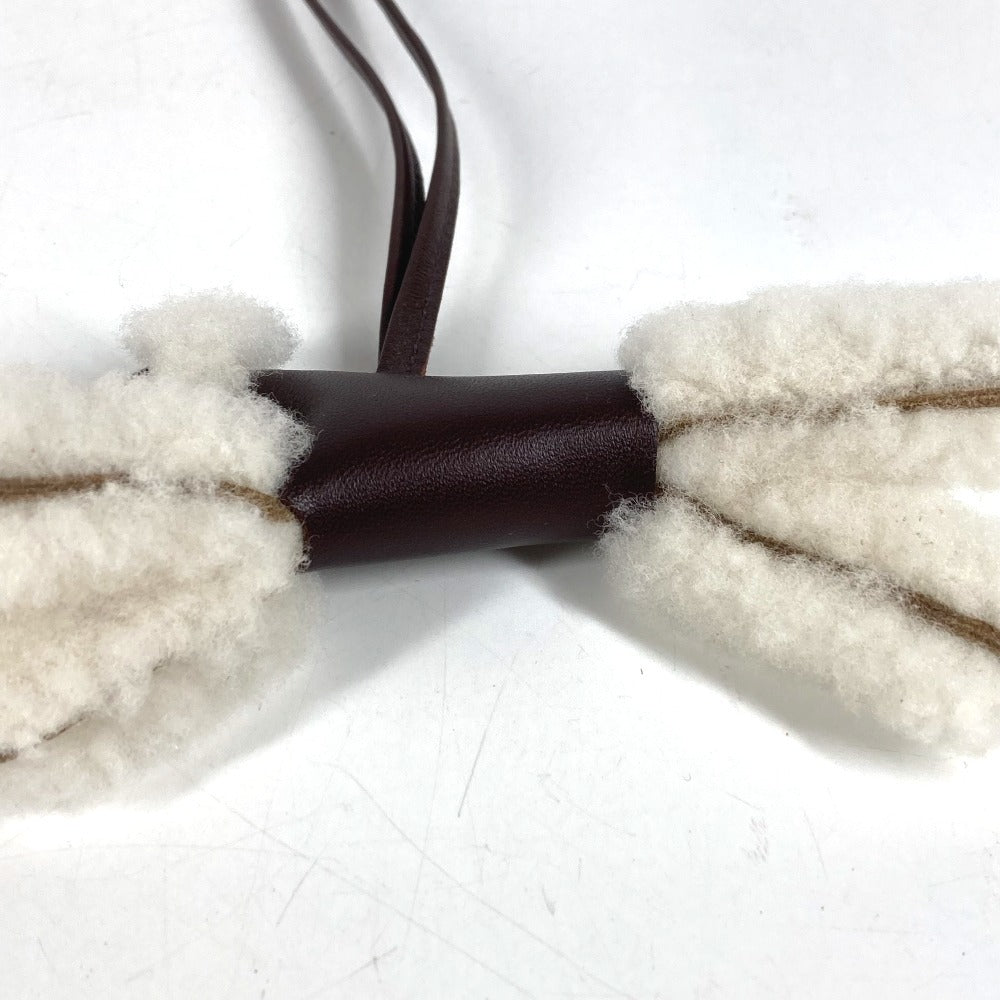 HERMES テリア 犬 ドッグ バディ バッグチャーム カバン バッグアクセサリー キーホルダー バッグチャーム レザー ユニセックス ブラウン