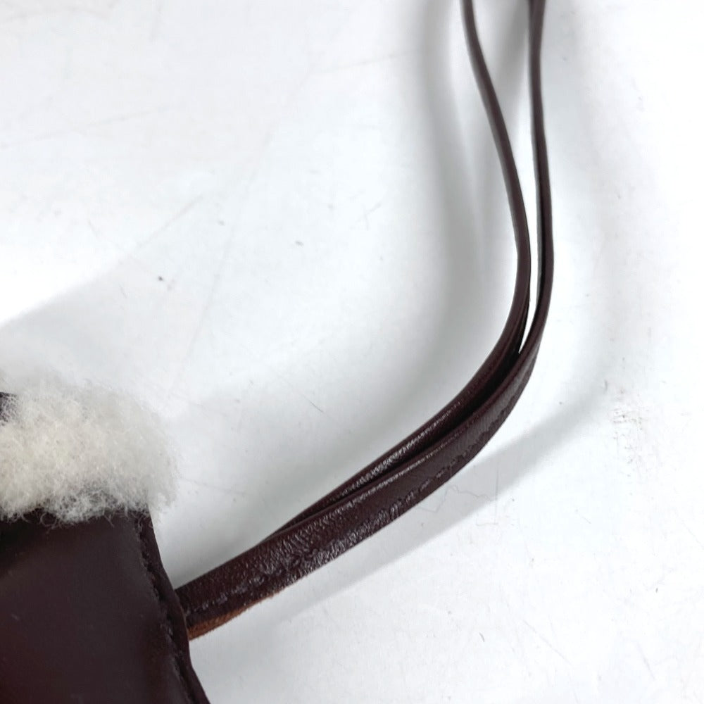 HERMES テリア 犬 ドッグ バディ バッグチャーム カバン バッグアクセサリー キーホルダー バッグチャーム レザー ユニセックス ブラウン
