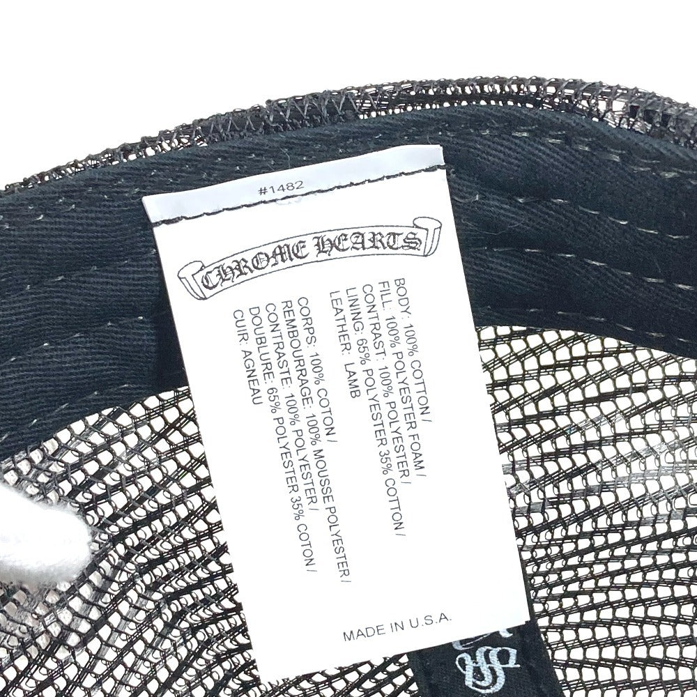 CHROME HEARTS TRUCKER CAP NEW 3 CEM CRS トリプルクロス スリークロス ロゴ トラッカー 帽子 キャップ帽 ベースボール メッシュ キャップ コットン ユニセックス ブラック