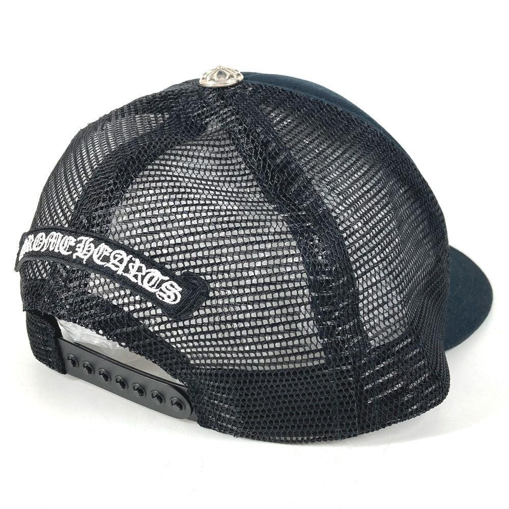 CHROME HEARTS TRUCKER CAP NEW 3 CEM CRS トリプルクロス スリークロス ロゴ トラッカー 帽子 キャップ帽 ベースボール メッシュ キャップ コットン ユニセックス ブラック