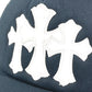 CHROME HEARTS TRUCKER CAP NEW 3 CEM CRS トリプルクロス スリークロス ロゴ トラッカー 帽子 キャップ帽 ベースボール メッシュ キャップ コットン ユニセックス ブラック