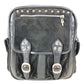 CHROME HEARTS ガンスリンガー ロゴ クロス バックパック カバン リュックサック レザー/スエード ユニセックス ブラック