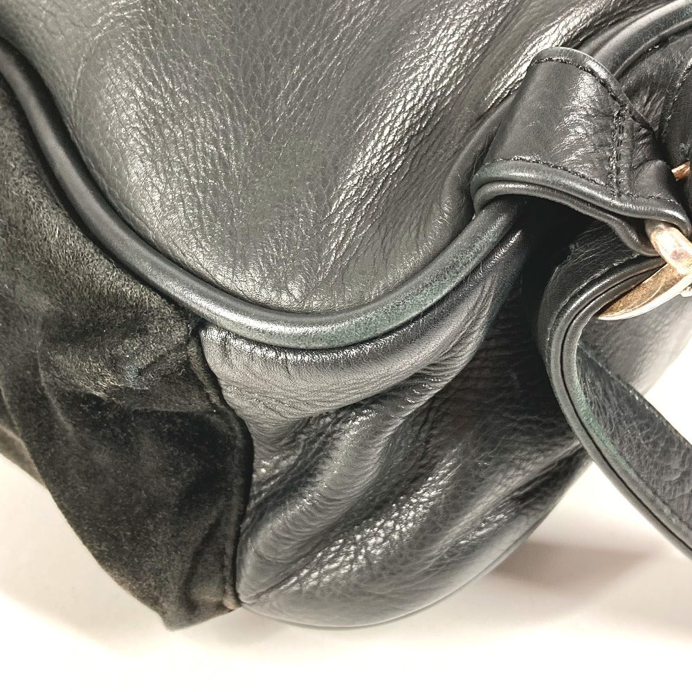 CHROME HEARTS ガンスリンガー ロゴ クロス バックパック カバン リュックサック レザー/スエード ユニセックス ブラック